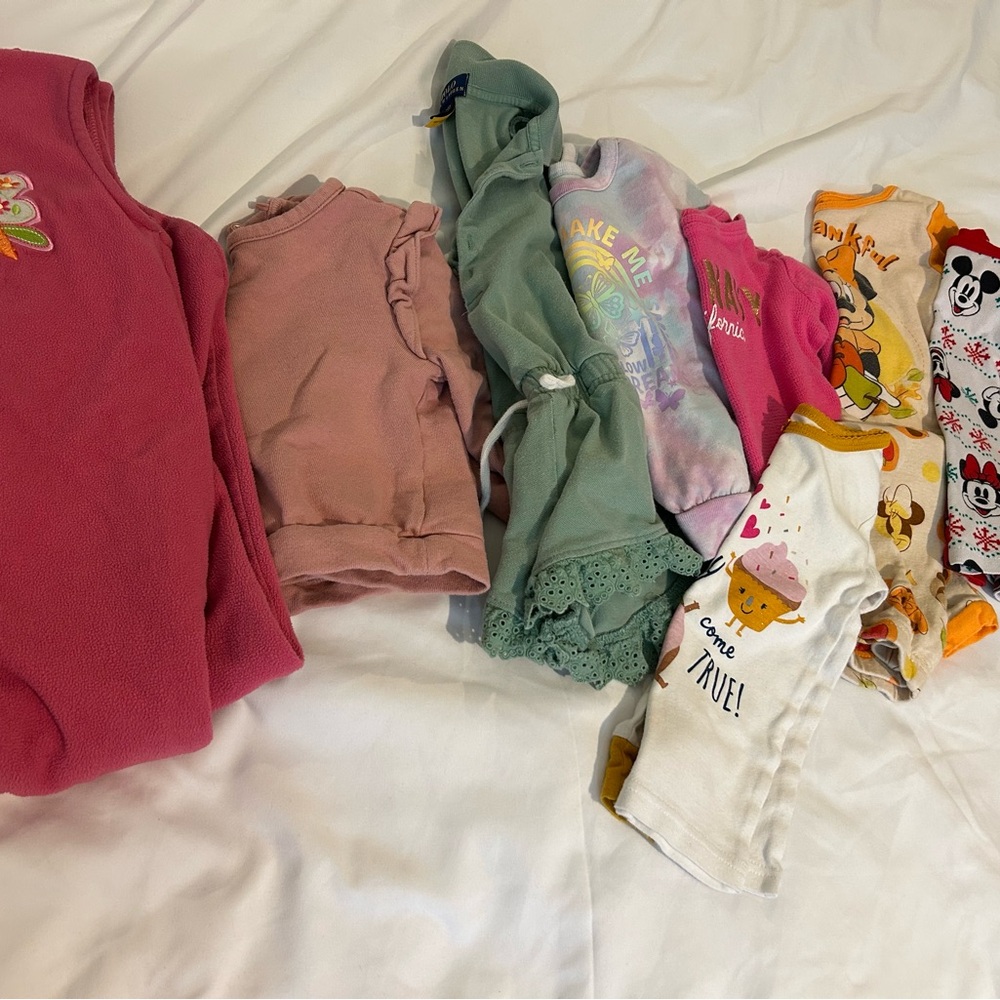 Toddler Girl 2T Clothing Bundle Polo Ralph Lauren Old Navy Minnie Pajamas